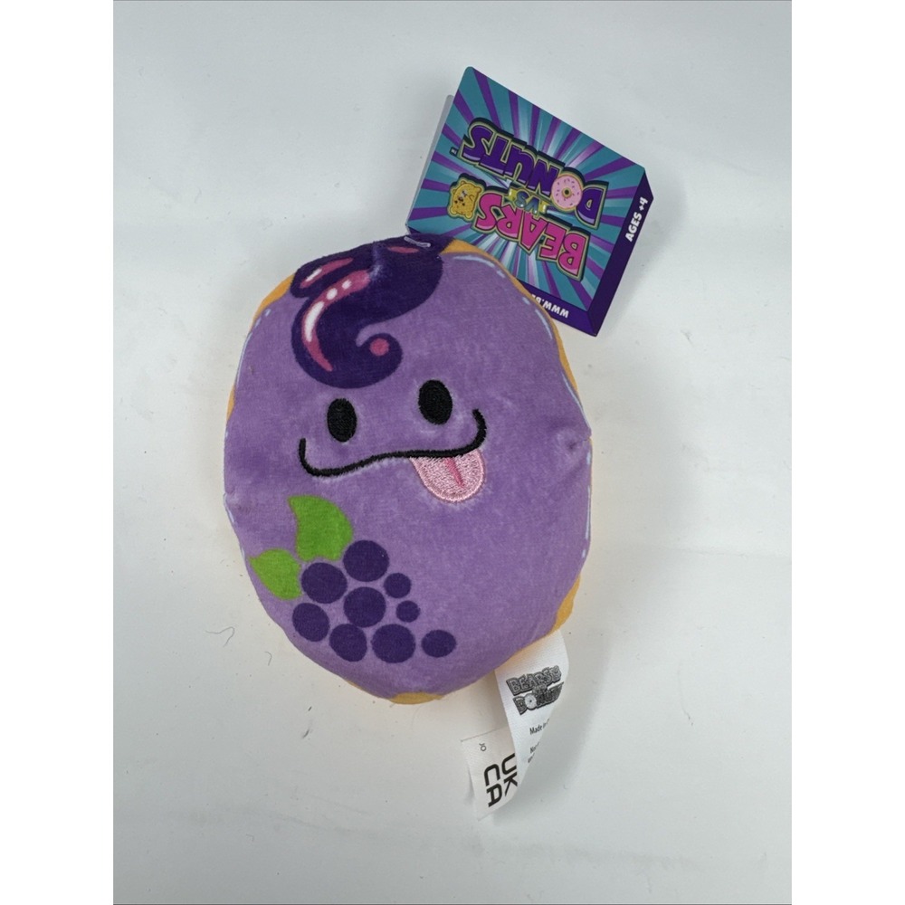 Bears VS Donuts Grape Jelly Donut 4" Bean Plush 2024‎ Unboxed